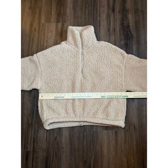 Hollister Cropped Sherpa Quarter Zip Sweatshirt Size Medium - Picture 8 of 9